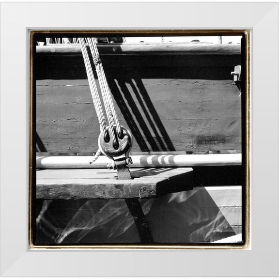DeNardo, Laura 12x12 White Modern Wood Framed Museum Art Print Titled - Ship Shape IV