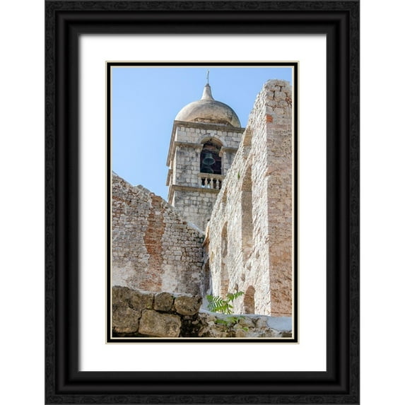 DeNardo, Laura 13x18 Black Ornate Wood Framed with Double Matting Museum Art Print Titled - The Bell Tower - Kotor, Montenegro