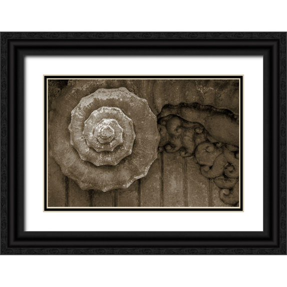 DeNardo, Laura 14x11 Black Ornate Wood Framed with Double Matting Museum Art Print Titled - Architecture Detail in Sepia V