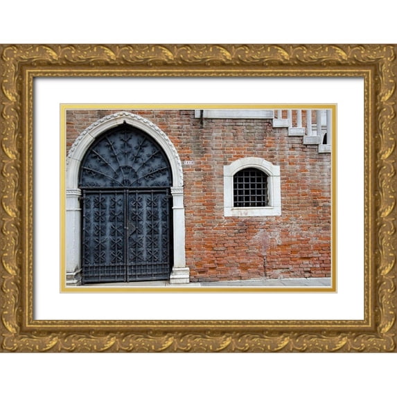 DeNardo, Laura 18x13 Gold Ornate Wood Framed with Double Matting Museum Art Print Titled - Windows and Doors of Venice VIII