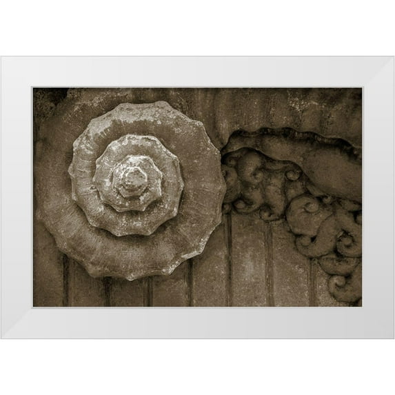 DeNardo, Laura 18x13 White Modern Wood Framed Museum Art Print Titled - Architecture Detail in Sepia V