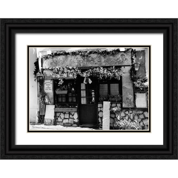 DeNardo, Laura 18x14 Black Ornate Wood Framed with Double Matting Museum Art Print Titled - Cafe Charm, Paris II