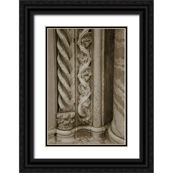 DeNardo, Laura 23x32 Black Ornate Wood Framed with Double Matting Museum Art Print Titled - Architecture Detail in Sepia III