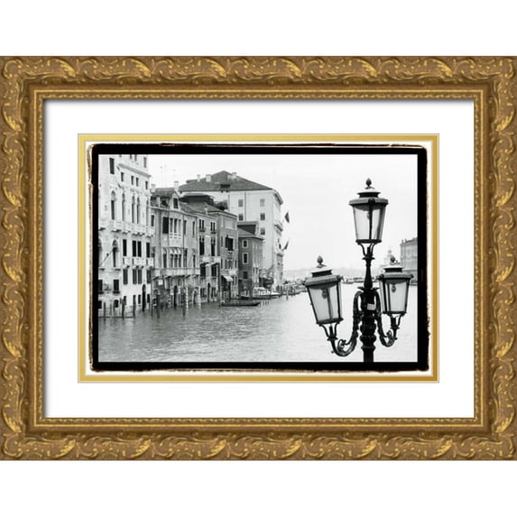 DeNardo, Laura 32x23 Gold Ornate Wood Framed with Double Matting Museum Art Print Titled - Waterways of Venice XI