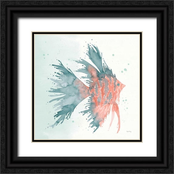 DeNeige, Elyse 12x12 Black Ornate Wood Framed with Double Matting Museum Art Print Titled - Splash V