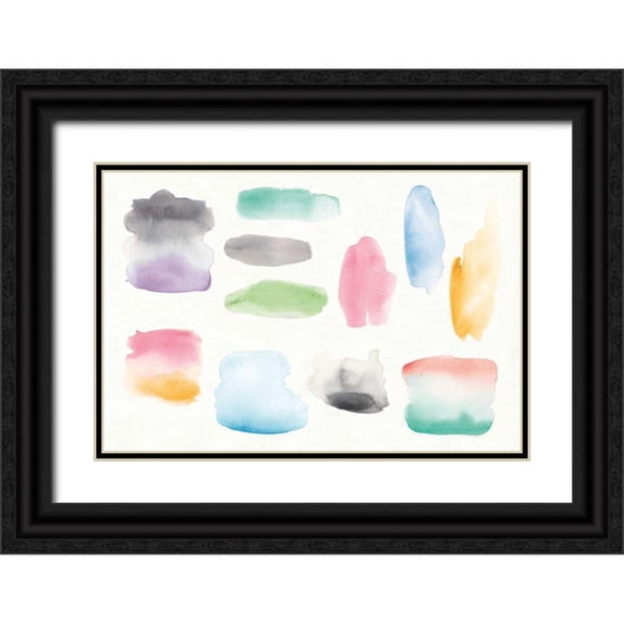 DeNeige, Elyse 18x13 Black Ornate Wood Framed with Double Matting Museum Art Print Titled - Watercolor Swatch Element