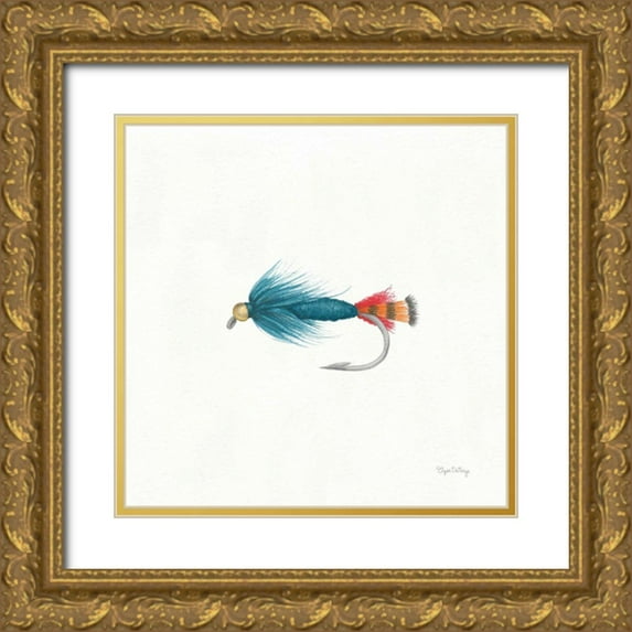 DeNeige, Elyse 20x20 Gold Ornate Wood Framed with Double Matting Museum Art Print Titled - Gone Fishin IX