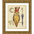 thumbnail image 1 of DeNeige, Elyse 26x32 Gold Ornate Wood Framed with Double Matting Museum Art Print Titled - Steampunk Owl I, 1 of 4