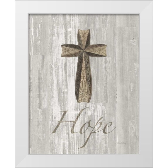 DeNeige, Elyse 26x32 White Modern Wood Framed Museum Art Print Titled - Words for Worship Hope on Wood