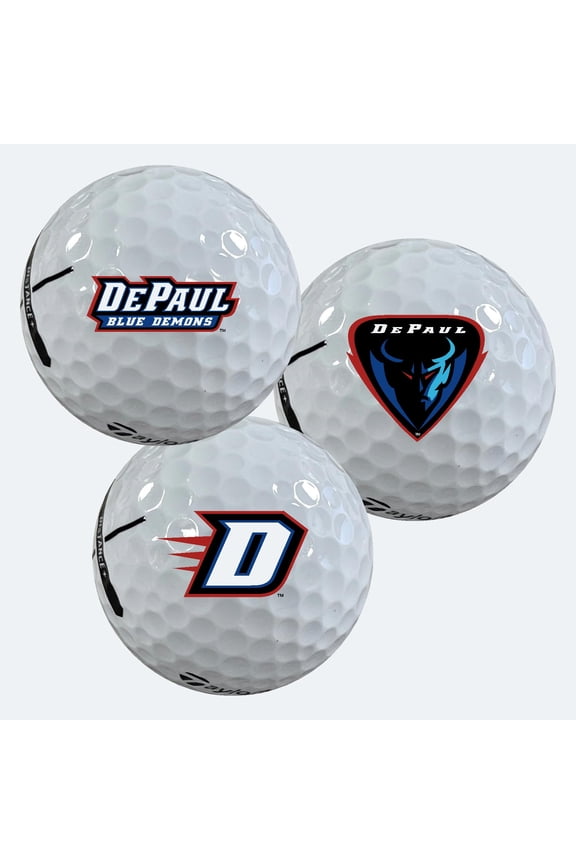 DePaul Blue Demons Logo Edition Taylormade Distance+ Golf Balls 12-Pack (Dozen)