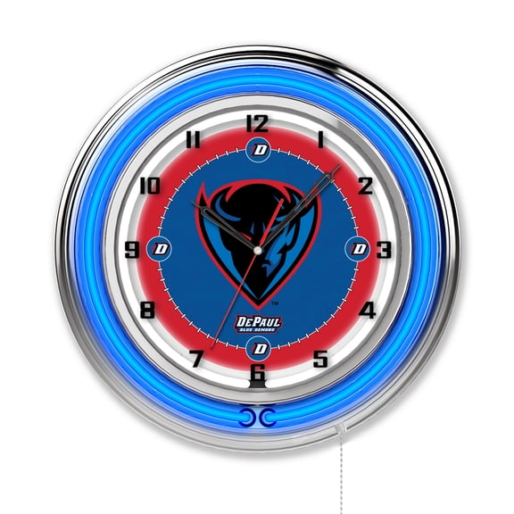 DePaul University 19" Double Neon Wall Clock