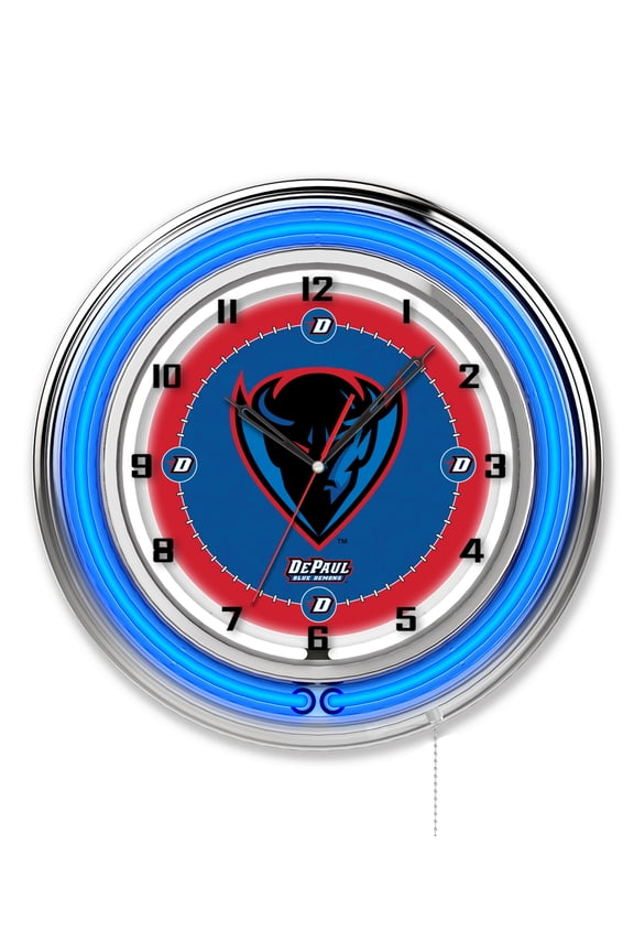 DePaul University 19" Double Neon Wall Clock