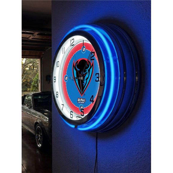 DePaul University 19" Double Neon Wall Clock