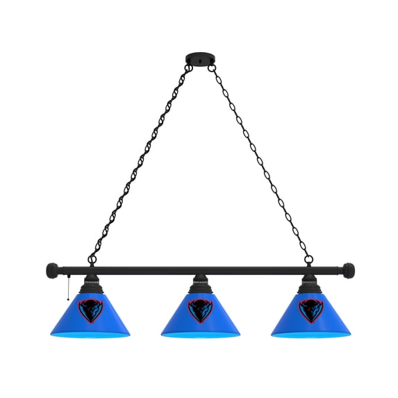 DePaul University 3 Shade Billiard Light with Black Fixture