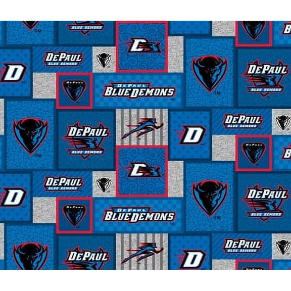 DePaul University Blue Demons Fleece Fabric 58 by the yard