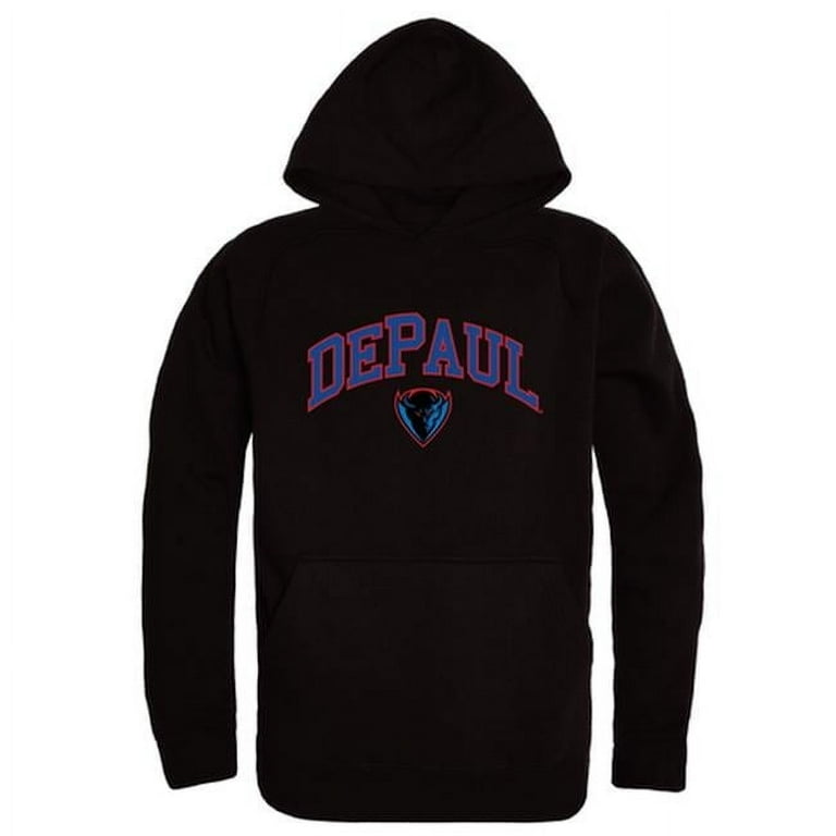 DePaul University Campus Hoodie, Black White Large