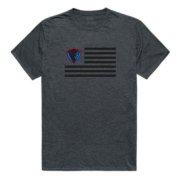 DePaul University Men Flag T-Shirt, Heather Charcoal - 2XL