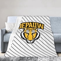 DePauw University Logo Fleece Blanket, Very Soft Microfiber Flannel Blanket for Couch Warm and Cozy for All Seasons