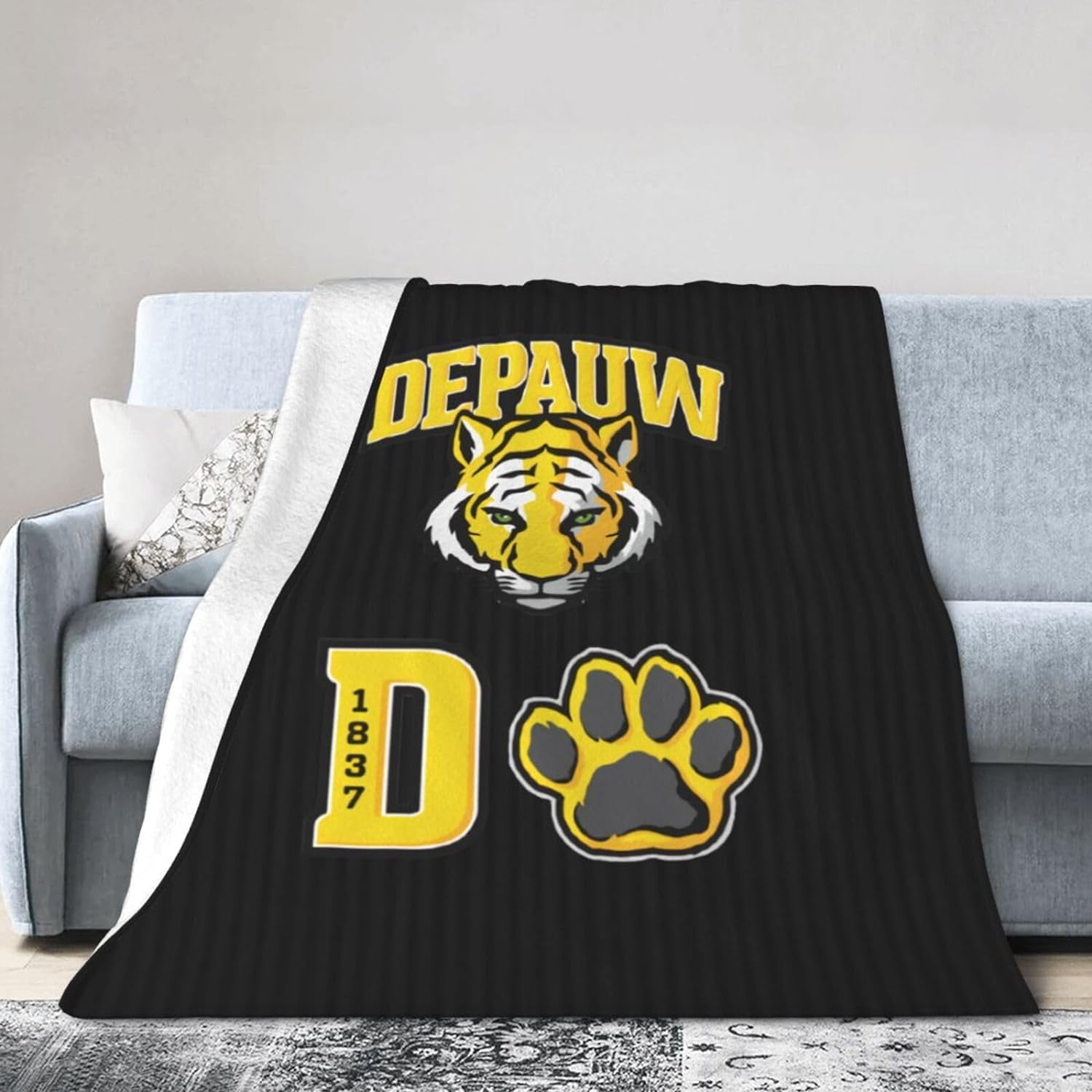 DePauw University Logo UltraSoft Micro Fleece Blanket Soft Comfortable