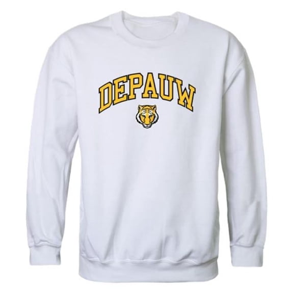DePauw University Tigers Campus Crewneck Sweatshirt, White - Small