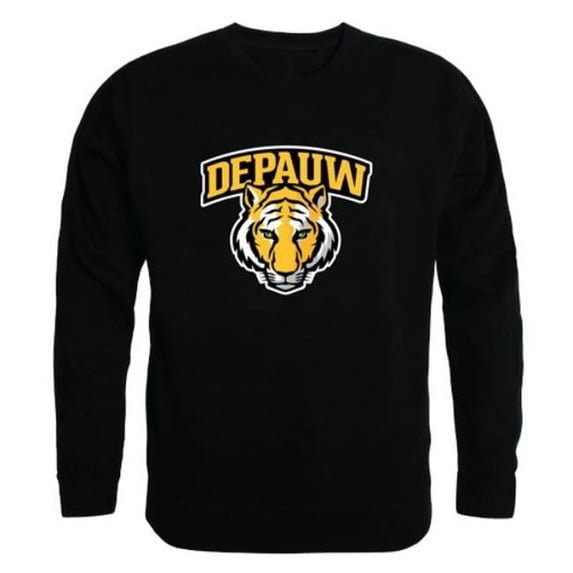 DePauw University Tigers College Crewneck Sweatshirt, Black - Extra Large