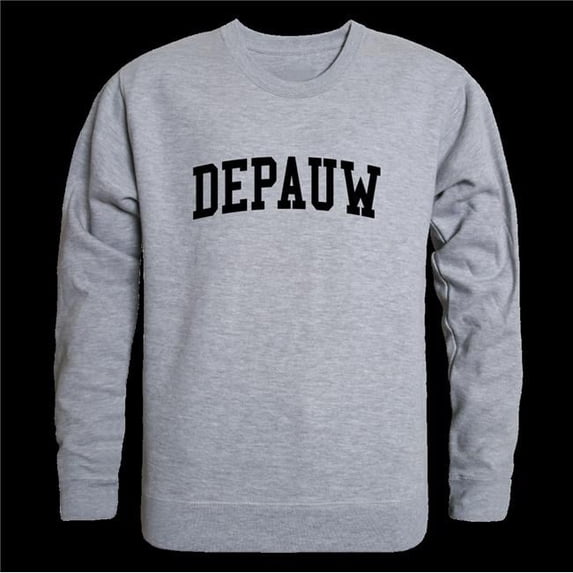 DePauw University Tigers Game Day Crewneck Sweatshirt, Heather Grey - Large