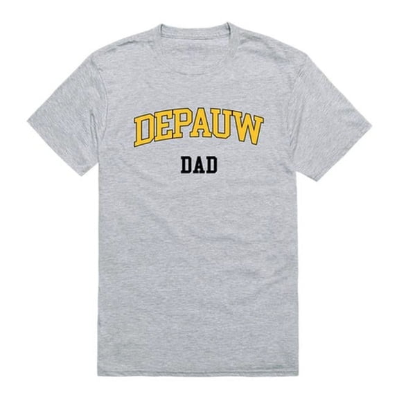 DePauw University Tigers Short Sleeve College Dad T-Shirt, Heather Grey - Medium