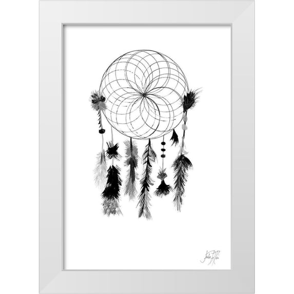 DeRice, Julie 11x14 White Modern Wood Framed Museum Art Print Titled - Dark Midnight Dream Catcher I