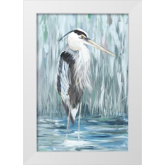 DeRice, Julie 11x14 White Modern Wood Framed Museum Art Print Titled - Standing Still Heron I