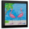 thumbnail image 1 of DeRice, Julie 12x12 Black Modern Framed Museum Art Print Titled - Fancy Flamingos IV, 1 of 5