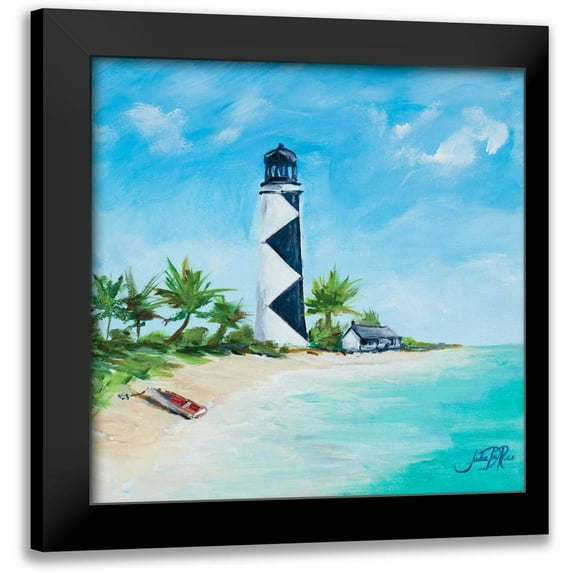 DeRice, Julie 12x12 Black Modern Framed Museum Art Print Titled - The Lighthouses IV