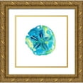 thumbnail image 1 of DeRice, Julie 12x12 Gold Ornate Wood Framed with Double Matting Museum Art Print Titled - Deep Blue Sand Dollar, 1 of 4