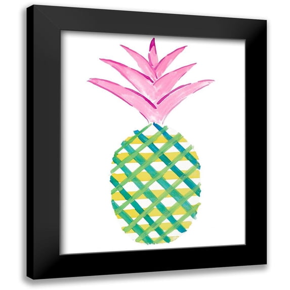 DeRice, Julie 12x14 Black Modern Framed Museum Art Print Titled - Punched Up Pineapple II