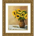 thumbnail image 1 of DeRice, Julie 12x14 Gold Ornate Wood Framed with Double Matting Museum Art Print Titled - Sunflowers, 1 of 4