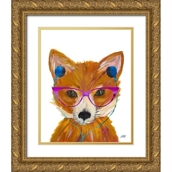 DeRice, Julie 12x14 Gold Ornate Wood Framed with Double Matting Museum Art Print Titled - Woodland Beats II