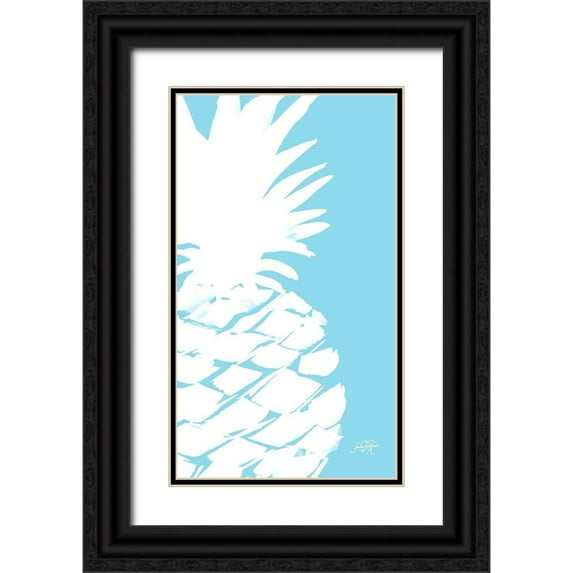 DeRice, Julie 12x18 Black Ornate Wood Framed with Double Matting Museum Art Print Titled - Modern Pineapple I