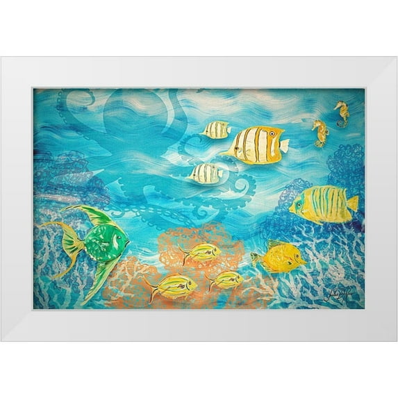 DeRice, Julie 14x11 White Modern Wood Framed Museum Art Print Titled - Under the Sea