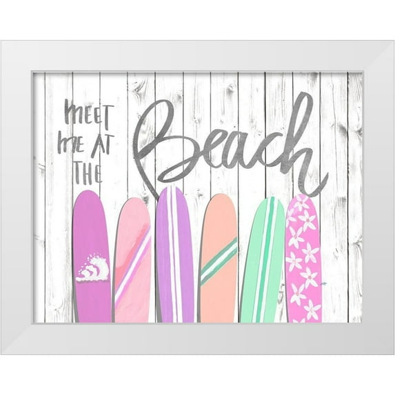 DeRice, Julie 14x12 White Modern Wood Framed Museum Art Print Titled - Meet Me at the Beach