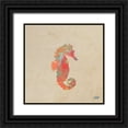 thumbnail image 1 of DeRice, Julie 15x15 Black Ornate Wood Framed with Double Matting Museum Art Print Titled - Sea Creatures on Tan III, 1 of 4
