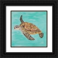 thumbnail image 1 of DeRice, Julie 15x15 Black Ornate Wood Framed with Double Matting Museum Art Print Titled - Sea Turtle II, 1 of 4