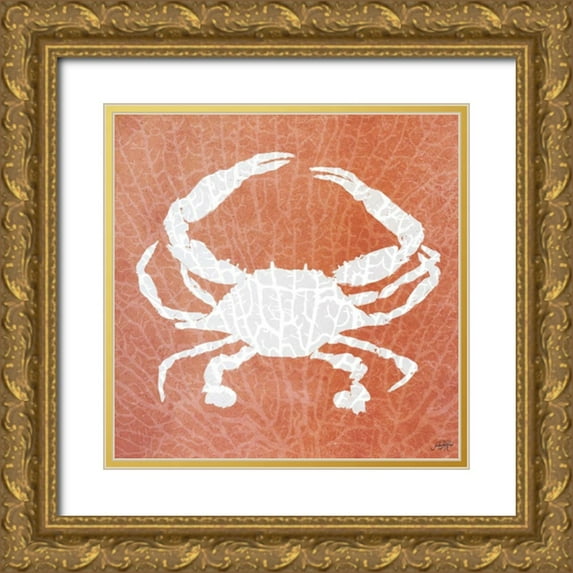 DeRice, Julie 15x15 Gold Ornate Wood Framed with Double Matting Museum Art Print Titled - Sealife on Coral IV