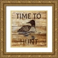 thumbnail image 1 of DeRice, Julie 15x15 Gold Ornate Wood Framed with Double Matting Museum Art Print Titled - Time To Hunt Square II, 1 of 4