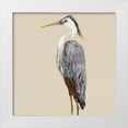 thumbnail image 1 of DeRice, Julie 15x15 White Modern Wood Framed Museum Art Print Titled - Heron on Tan II, 1 of 4