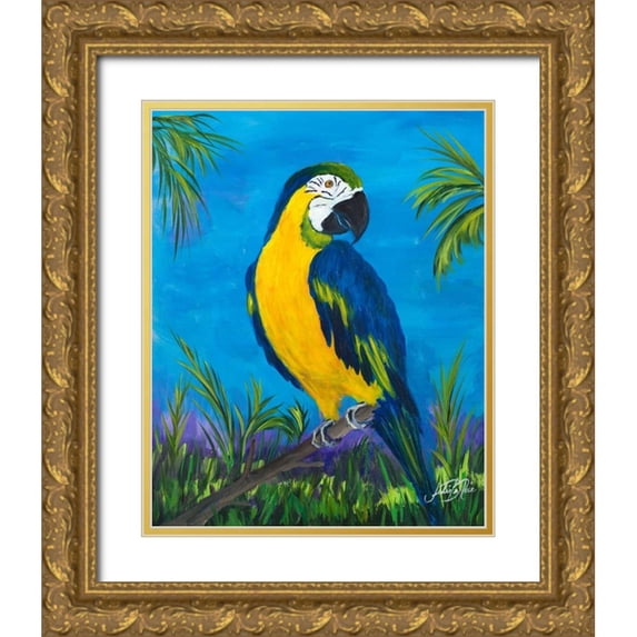 DeRice, Julie 15x18 Gold Ornate Wood Framed with Double Matting Museum Art Print Titled - Island Birds II