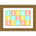 thumbnail image 1 of DeRice, Julie 18x12 Gold Ornate Wood Framed with Double Matting Museum Art Print Titled - Modern Pineapple Squares, 1 of 4