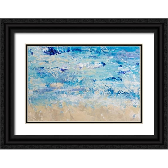 DeRice, Julie 18x13 Black Ornate Wood Framed with Double Matting Museum Art Print Titled - Blue Crashing Wave