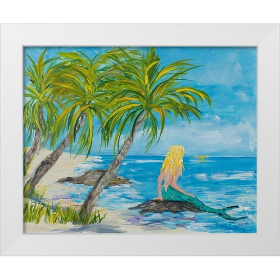 DeRice, Julie 18x15 White Modern Wood Framed Museum Art Print Titled - Mermaid Beach