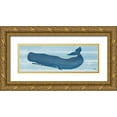 thumbnail image 1 of DeRice, Julie 18x9 Gold Ornate Wood Framed with Double Matting Museum Art Print Titled - Blue Whale II, 1 of 4