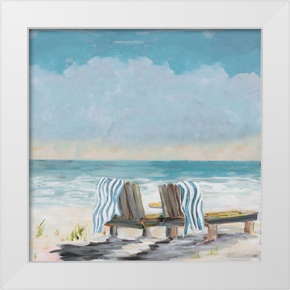 DeRice, Julie 20x20 White Modern Wood Framed Museum Art Print Titled - Coastal Sunsets