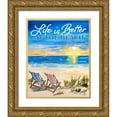 thumbnail image 1 of DeRice, Julie 20x24 Gold Ornate Wood Framed with Double Matting Museum Art Print Titled - Life Is Better At The Beach, 1 of 4